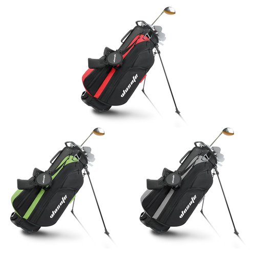 Golf Stand Bag Nylon Lightweight 14 Way Divider 6 Zipperd Pockets Golf Club Bag with Handle Rain Cover Dual Shoulder Straps Golf Towel for Men and Women(RED)