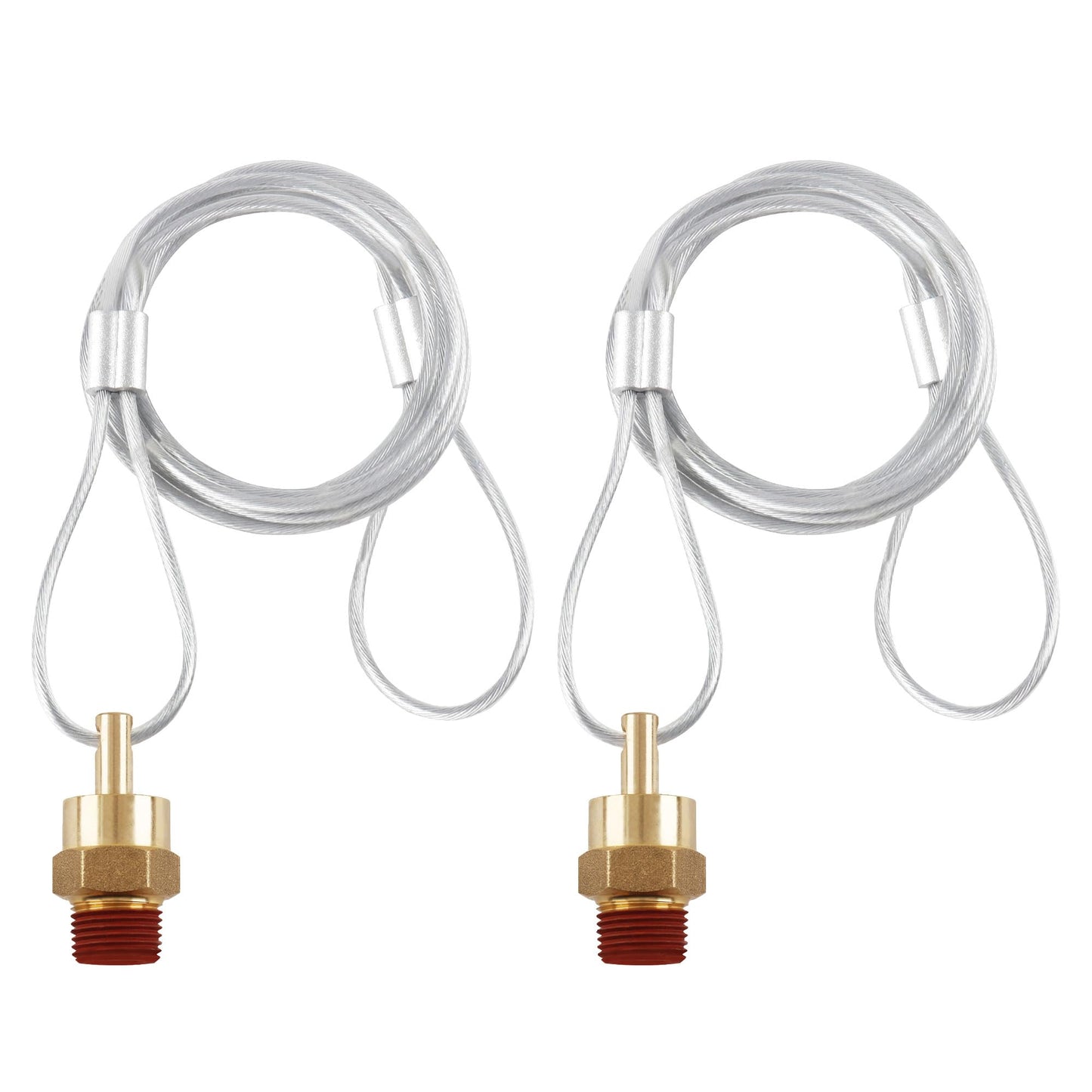 HASAOMOI 2 Pack of 3/8" NPT Air Tank Drain Valve with 60" Cable,For Air Compressor Drain Valve Cable, Semi Truck Trailer