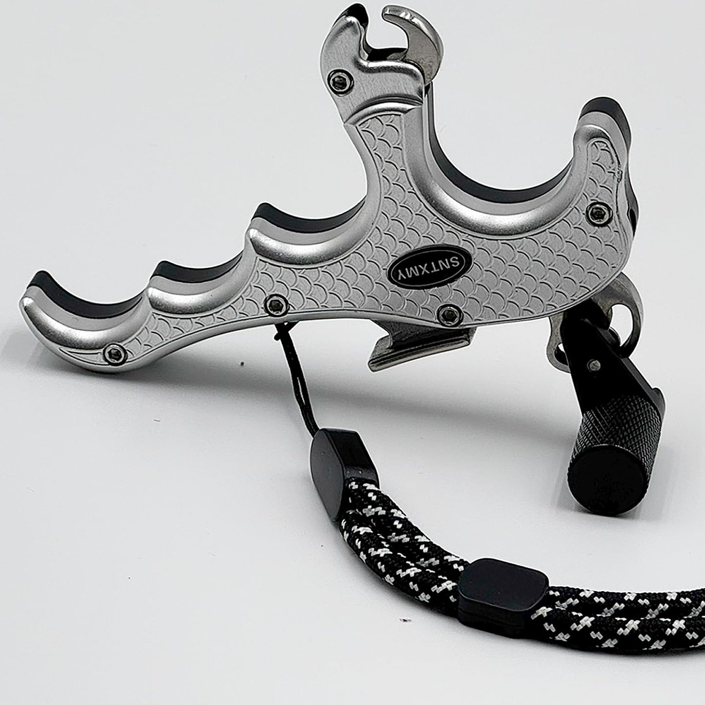 sntxmy Bow Release for Compound Bow, Archery Release Trigger, Compound Bow Release, Thumb Release. (4 Finger Bow Release, Silvery)