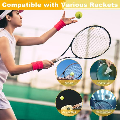 Zhaoyao 20 Pcs Tennis Racket Grip Tape Set – Anti Slip and Absorbs Sweat Tennis Grip Tape Precut Grip Tape for Tennis, Badminton, Pickleball, & Sports Rackets (10 Colors, 2 Pcs Each)