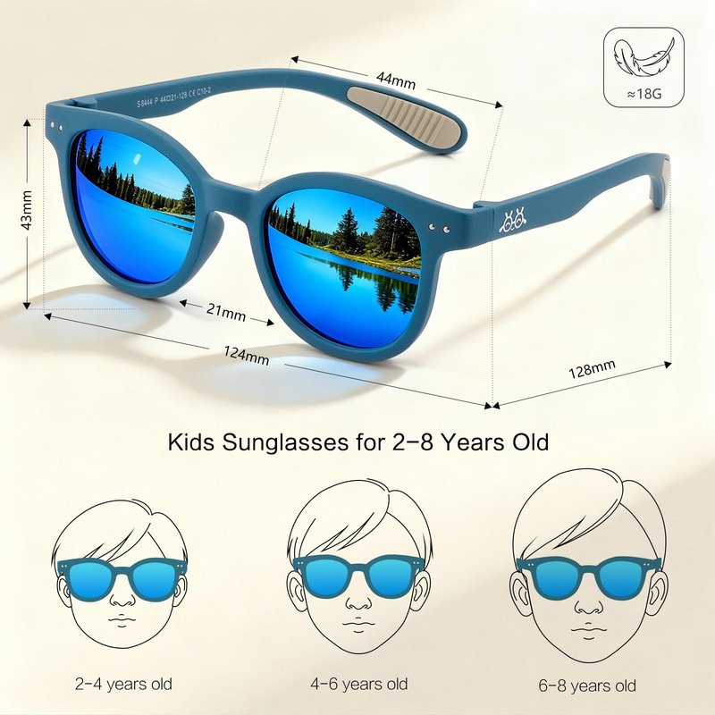 EYEBUDDY Kids Toddler Sunglasses Age 2-4/3-5 Boys Girls Polarized UV Protection Sun Glasses for Age 2-8 (Age 2-8/2-Pack, A8-Kids Sunglasses-Dazzling Pink & Dark Green)
