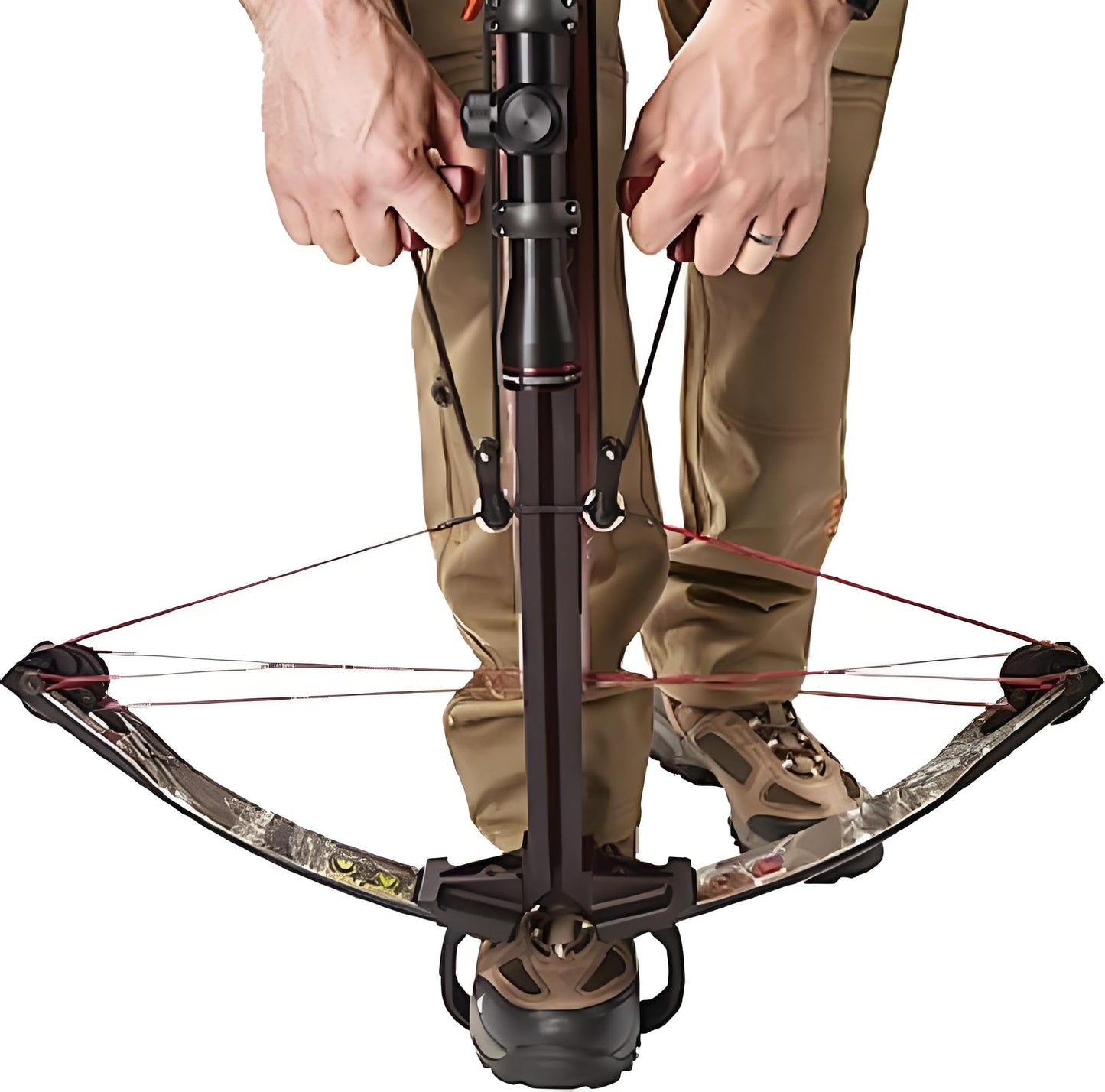AHOSOUTLY Crossbow Pull Cord Crossbow Cocking Rope Device Double Handle Crossbow String Puller Cocker Aid Cocking String Tool