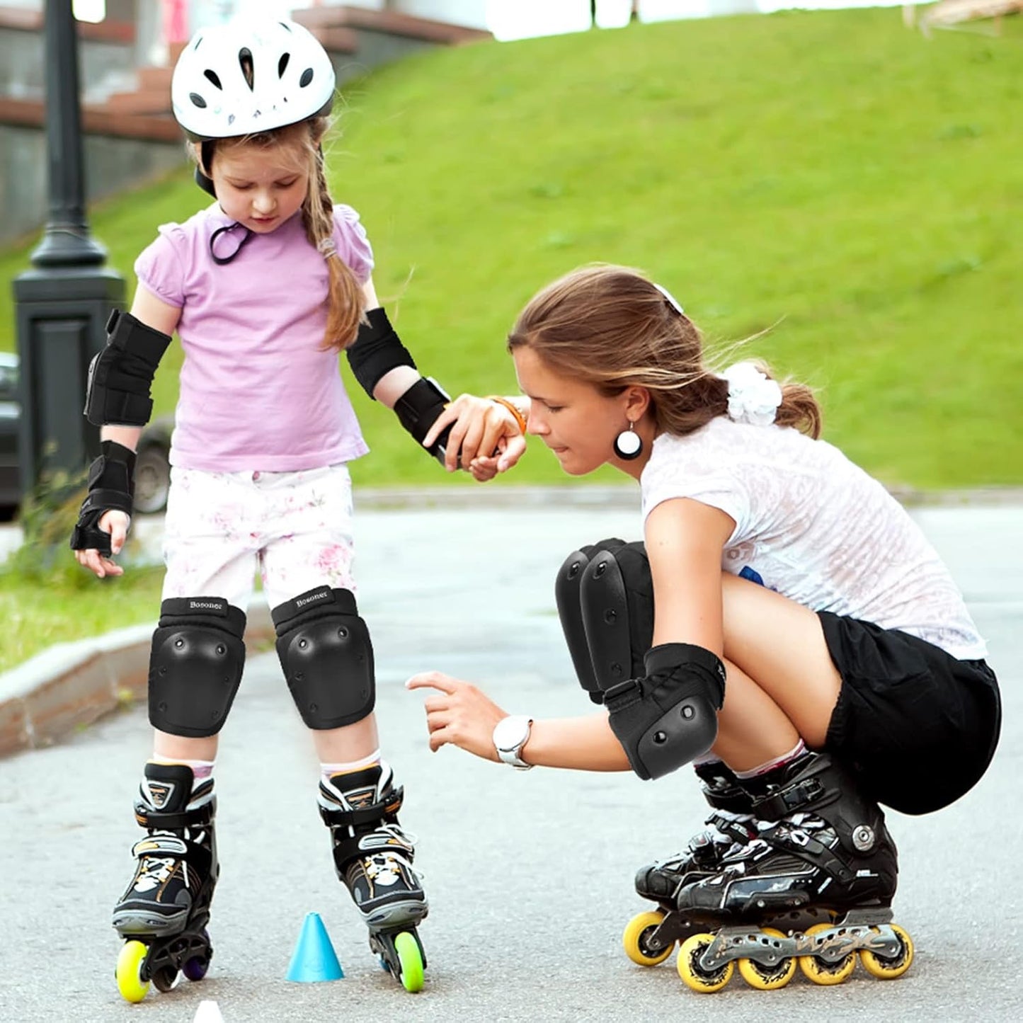 Skiennix Protective Gear Set - Kids/Youth/Adult Knee and Elbow Pads for Skating, Cycling & More
