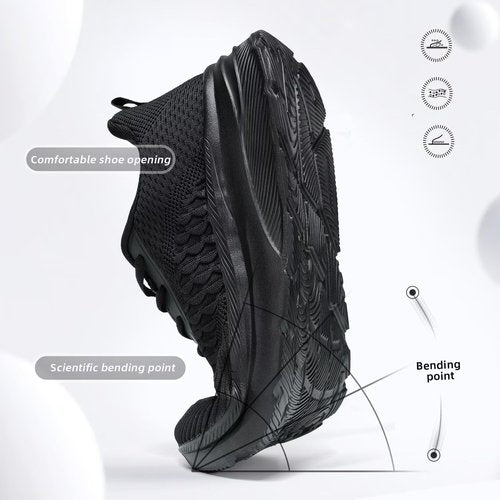 Men's Wide Toe Walking Shoes Casual Trail Running Sneakers Cross-Trainer Tennis Non Slip Athletic Gym Workout Soft Sole Black