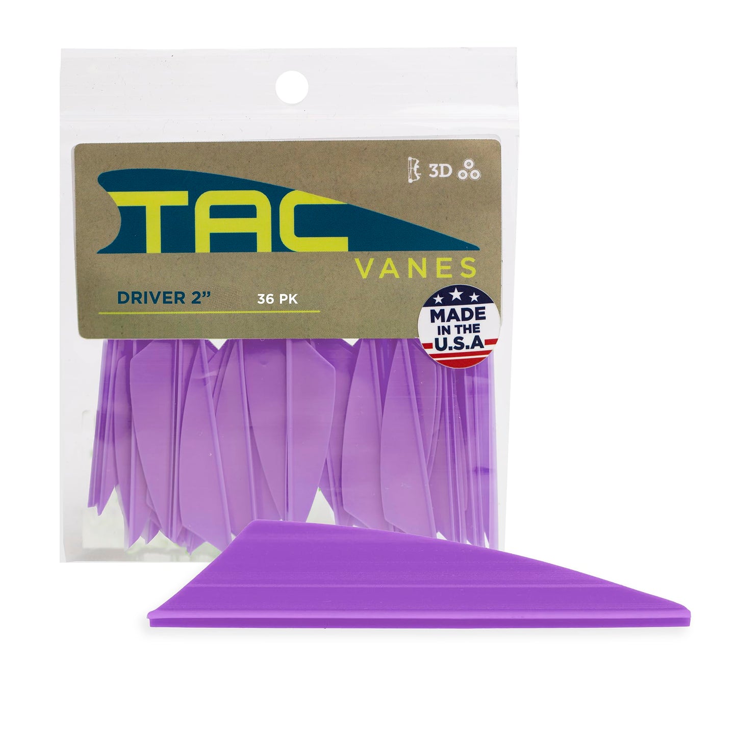 TAC Vanes 2" Driver Arrow Vanes | Archery Fletching for Compound & Crossbow | Durable, Lightweight, High Accuracy 36 Pack