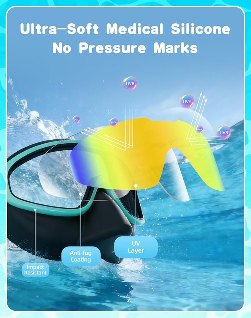 Aegend Kids Swim Goggles - Anti-Fog UV Protection & Comfortable Fit | Age 3-14, No Leaking