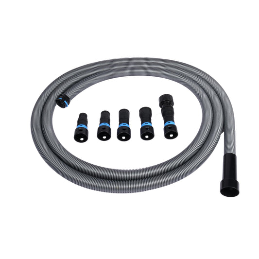 Cen-Tec Systems 94709 Quick Click 16 Ft. Hose for Home and Shop Vacuums with Expanded Multi-Brand Power Tool Adapter Set for Dust Collection