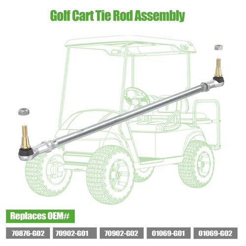 10L0L Golf Cart Tie Rod Assembly Tie Rod and End (Left and Right) Fits EZGO Gas & Electric Golf Carts Years 2001-Up (26 Inch) 70876-G02 70902-G01 70902-G02 01069-G01 01069-G02