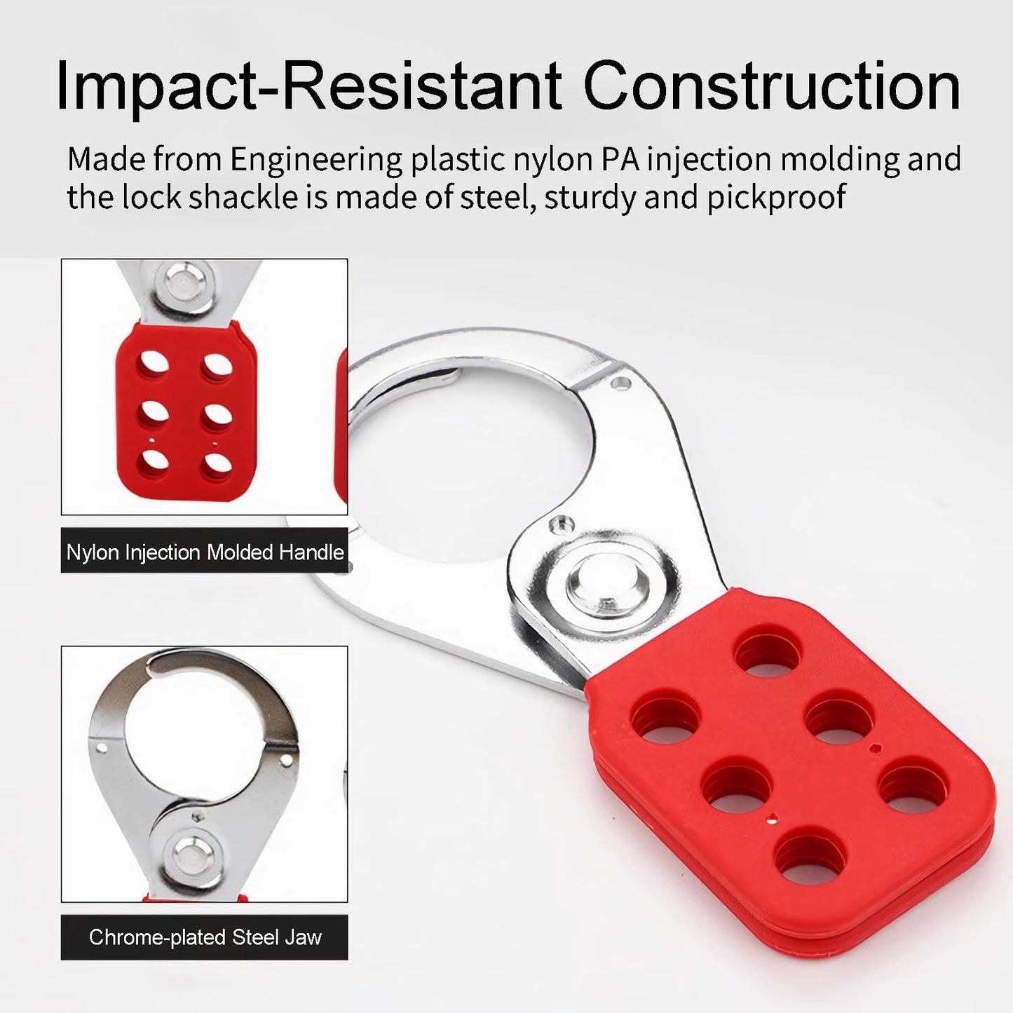WUWEOT 8 Pack Lockout Tagout Hasp, Tamper-Proof Padlock Hasp, Stainless Steel Lock Out Tag Out Hasp, Impact-Resistant Loto Hasp with Extended Jaw (1.5 Inches)