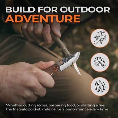 Matsato Folding Pocket Knife Small Pocket Knifes for Men & Women, EDC Camping Knive, Tactical Survival Knife, Compact Folding Knife for Hunting, Fishing, Hiking, and Outdoor Adventure 2.55 Inch blade
