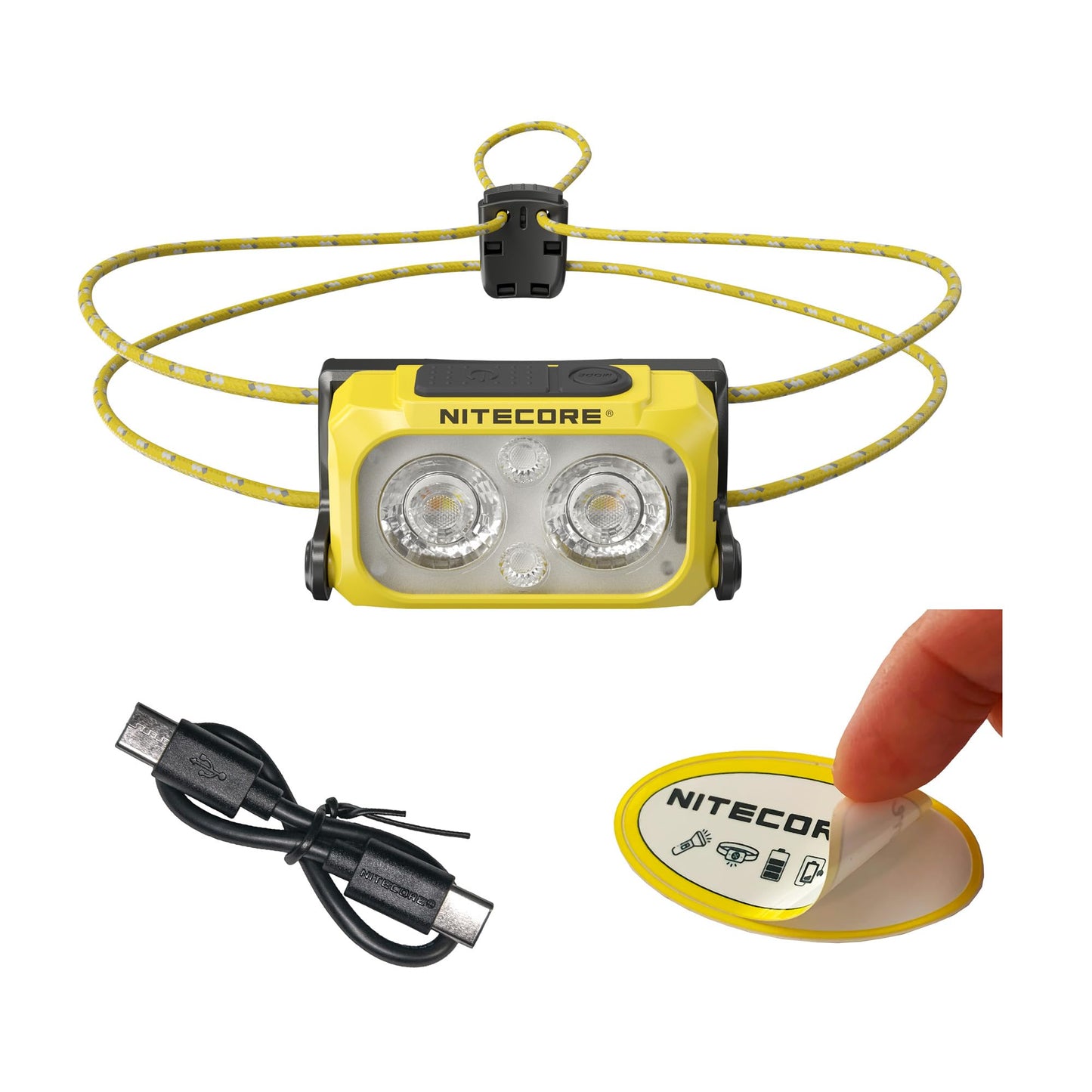 Nitecore NU25 400 UL Ultra Lightweight Headlamp, 400 Lumen USB-C Rechargeable for Backpacking, Camping and Running (MCT Yellow)