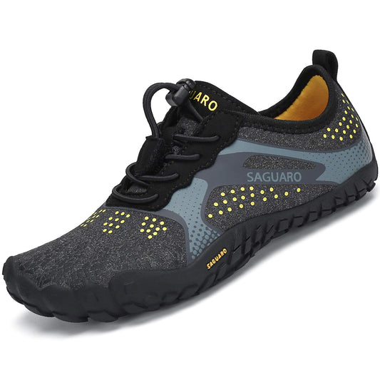 SAGUARO Kids' Barefoot Shoes Boys Girls Quick Dry Aqua Athletic Sneakers Lightweight Sport Footwear Toddler Water Shoes Black/Grey 10 Toddler