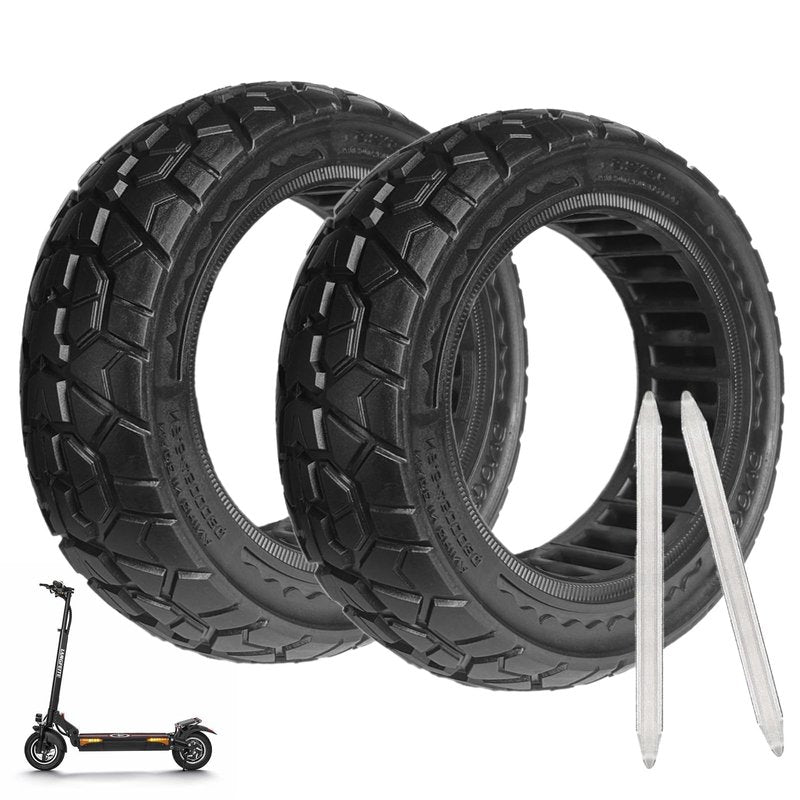9.5 x 2.50 Off-road Solid Tire, 9.5x2.5-6.1 Tires Replacement, 9.5 inch Scooter Tubeless Solid Tire, for NIU KQi3 Pro/Max/Electric Scooter [Puncture-Proof] [Anti-Skid] [Wear-Resistant] (2 Pack)