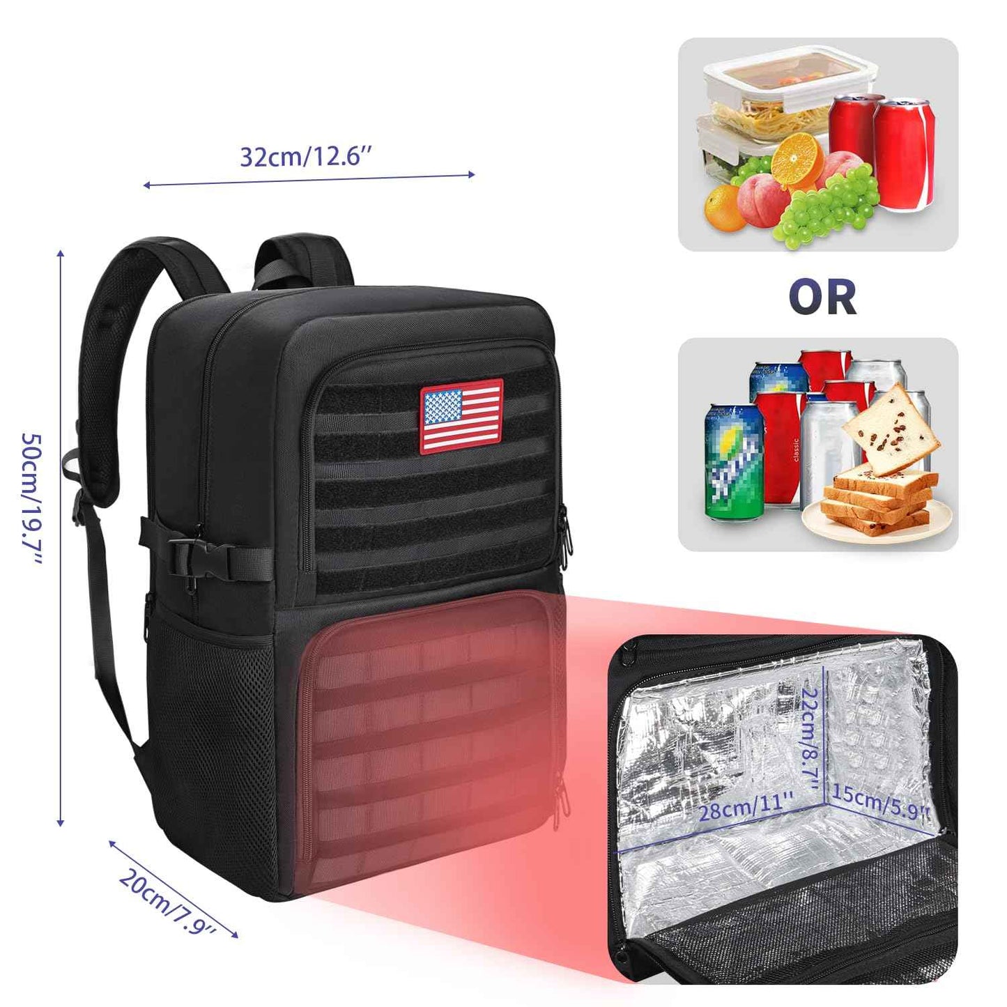 BERTASCHE Lunch Backpack, Work Backpack with Insulated Cooler Lunch Box 17.3 inch Laptop Backpack for Men Women, TSA Large Daypack for Commuter College Travel Picnic