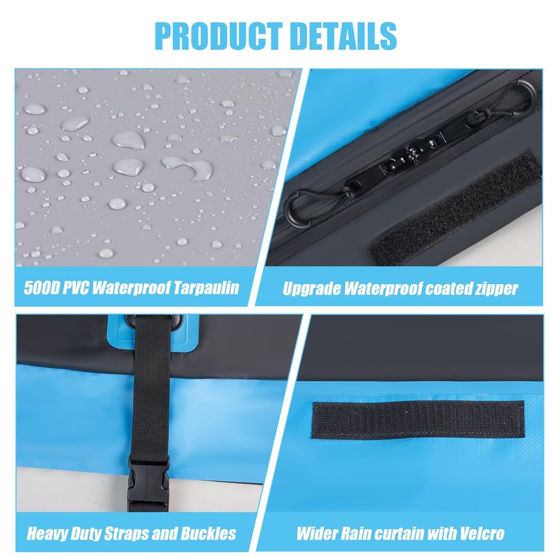 CARFORU Car Rooftop Cargo Carrier Bag, 30 Cubic Feet Waterproof Soft-Shell Car Roof Bag for All Vehicle with/Without Rack, Include Anti-Slip Mat, Reinforced Straps, Door Hooks Luggage Lock (Blue)