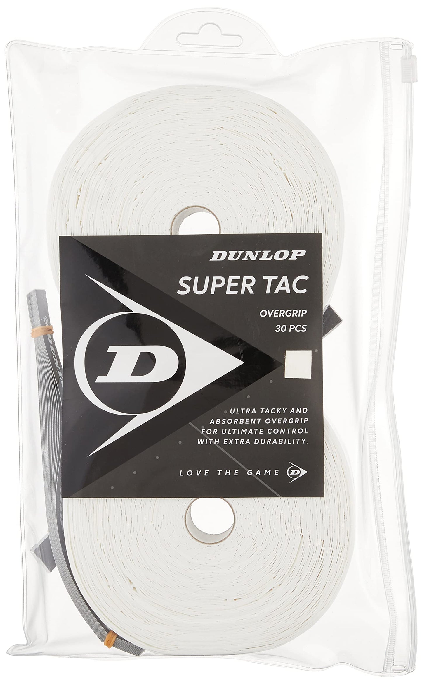 Dunlop Sports 30-Grip Roll Tennis Overgrips, White