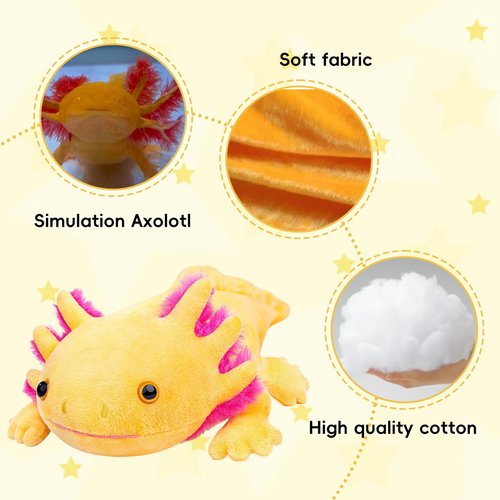 Funny Pink Axolotl Golf Headcover, Small Size Fits Hybird and Irons, Large Size Fits Standard 460cc Driver Head, Colors Animals Plush Golf Club Head Covers for Mens
