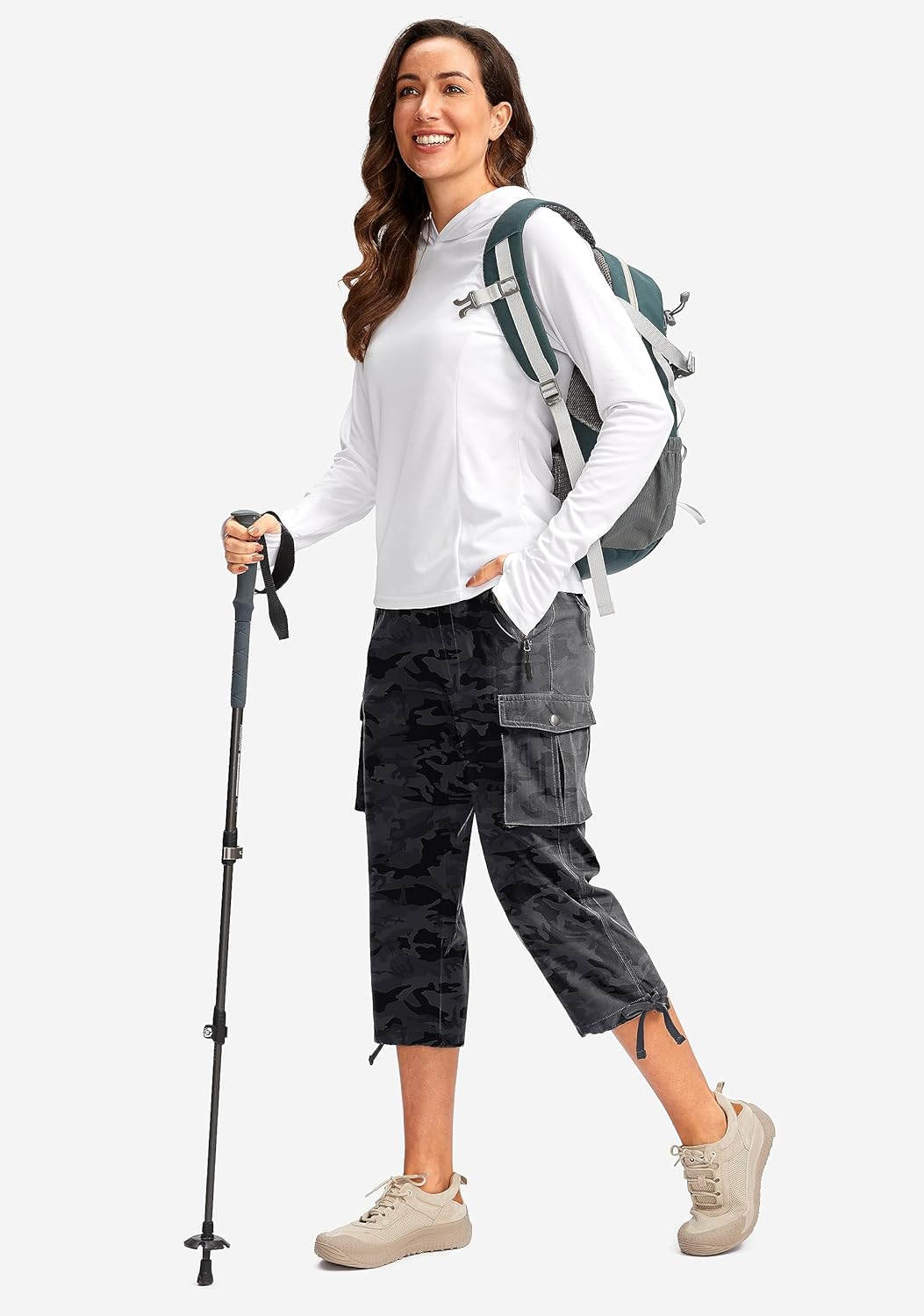 Soothfeel Women's Cargo Capris Pants - Lightweight Quick-Dry Travel & Hiking | 6 Pockets, Casual Summer Wear