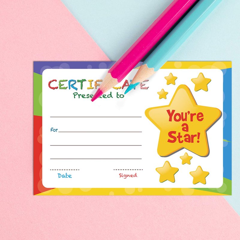 Antgiftshop 50-Pcs Certificate of Awards Certificates for Back to School Classroom Students Supplies, Motivational Good Behavior Cards,Trend Enterprises Certificate of Award,Classics Certificates