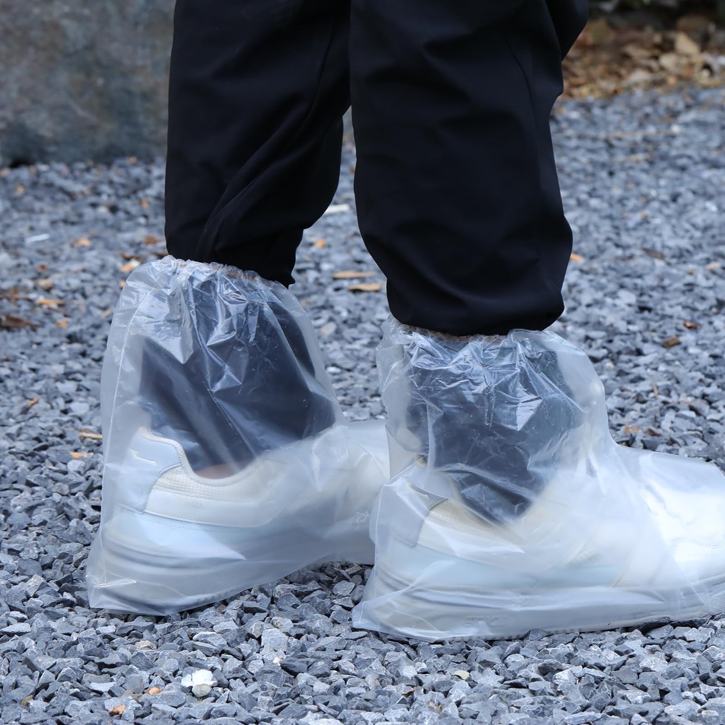 10 Pairs Shoe Covers Boot Covers Disposable Non-Slip Waterproof Shoe Covers, Thickened Waterproof Shoes Covers, Plastic Boot and Shoe Covers for Men and Women (Transparent)