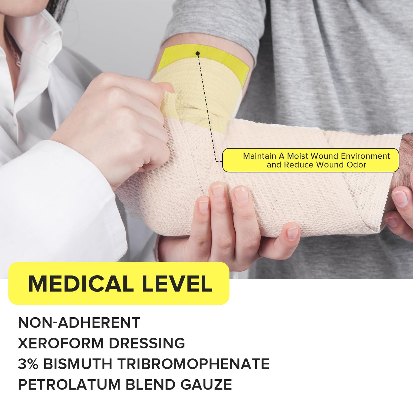 Medical Xeroform Petrolatum Dressing Patch 5"x 9", Non-Adherent Gauze Dressings Soft Fine Mesh Gauze Patch for Burns, Wound Care Lacerations, Skin Grafts Surgical Incision (5x9 in)