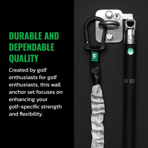 GolfForever Wall Anchor Set Proven by Golfer Scottie Scheffler | Golf Swing Training Wall Anchor Point | Premium Golf Training Workout Exercise Equipment to Expand Movements | 3-Pack | 6 Lag Screws