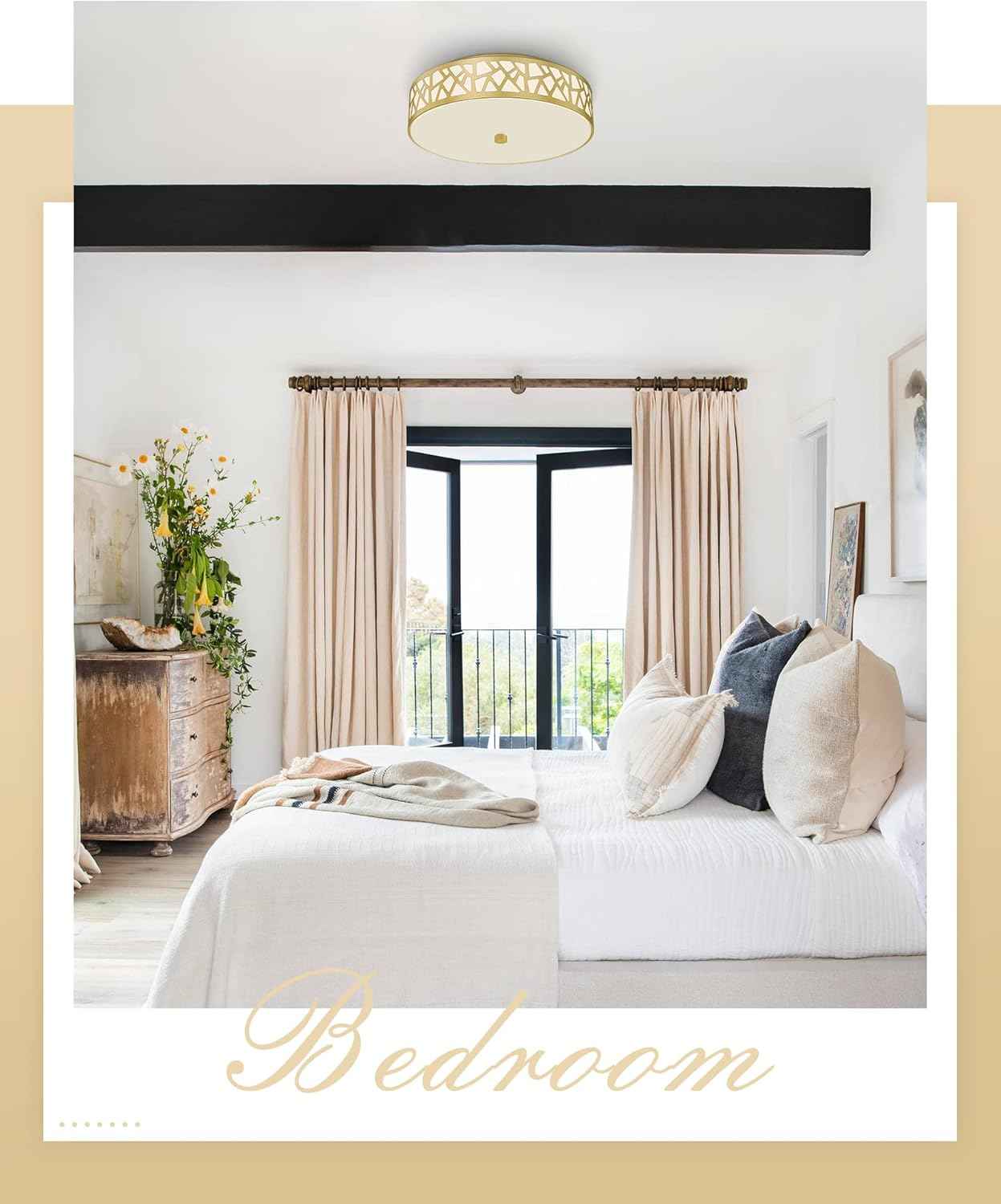 Flush Mount Ceiling Light Fixture 2-Pack - 12-Inch Oil Rubbed Bronze with Frosted Glass Shade for Bedroom, Hallway, Kitchen, Bathroom