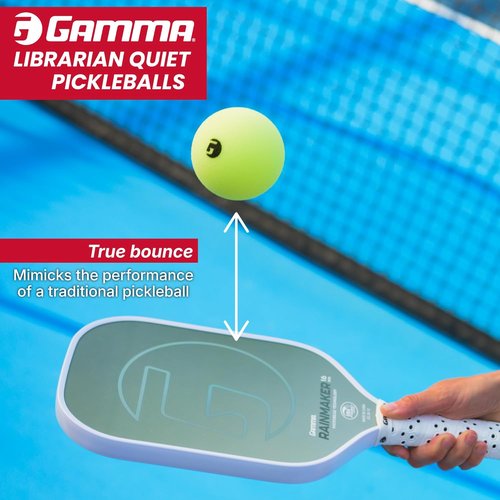 Gamma Librarian Foam Pickleball Balls - Low-Noise Practice Balls with True Bounce | Yellow Foam, 48 Box, 3 Pack, or 6 Pack