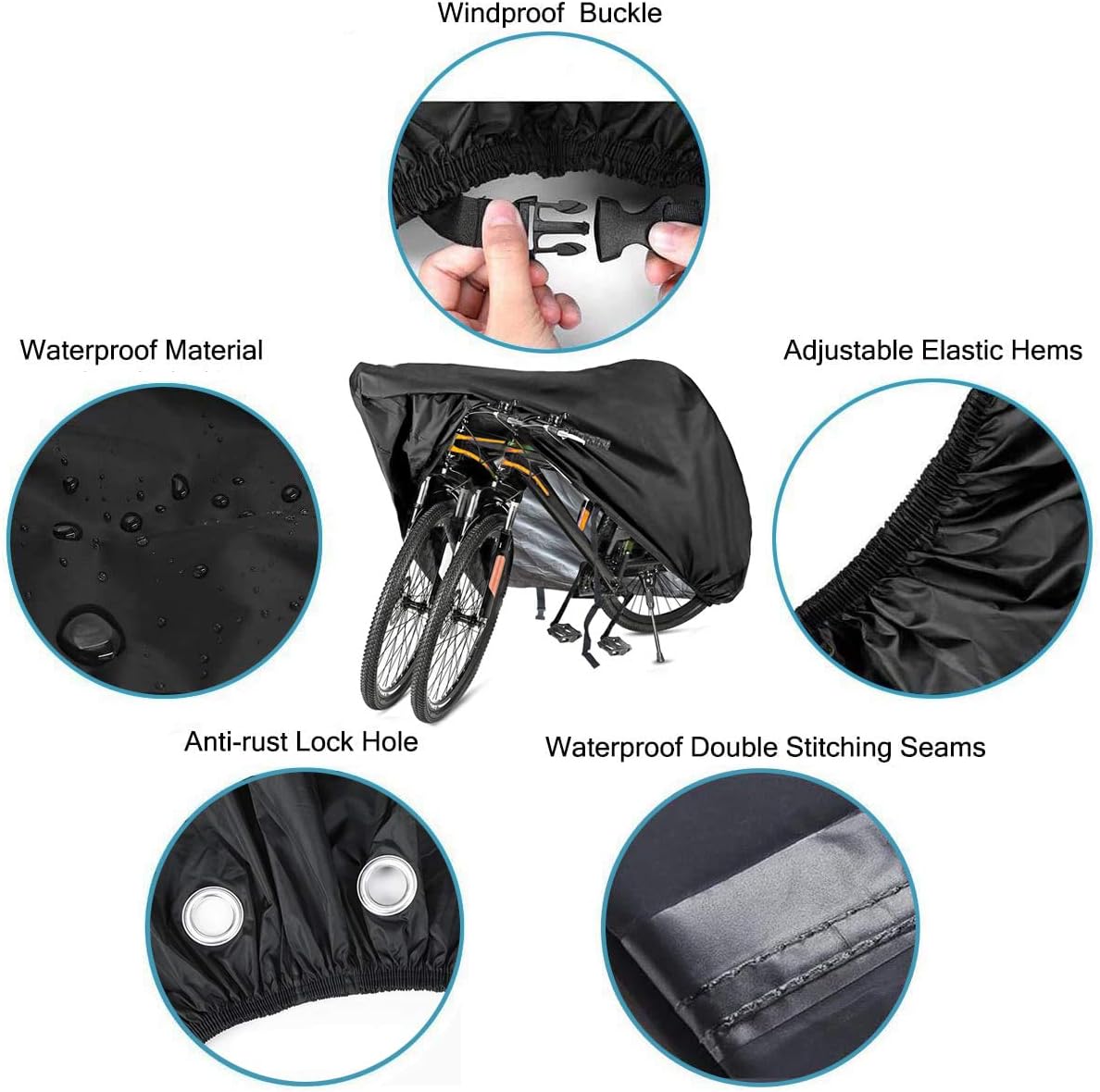 Szblnsm Bike Cover - Waterproof Outdoor Protection for 1-3 Bikes | Heavy Duty 420D Ripstop Material