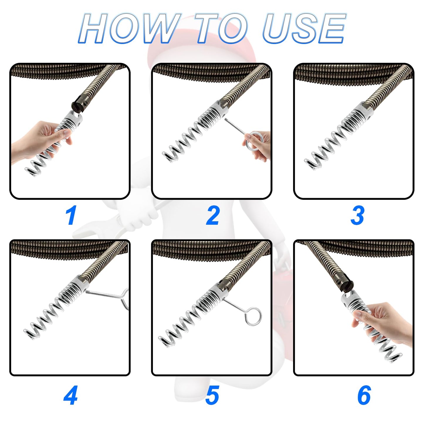 7 Pcs Drain Cleaner Combination Cutter Head Set 16mm Drain Snake Drill Attachment for Ridgid k50 K400 Pipeline Dredging Machine