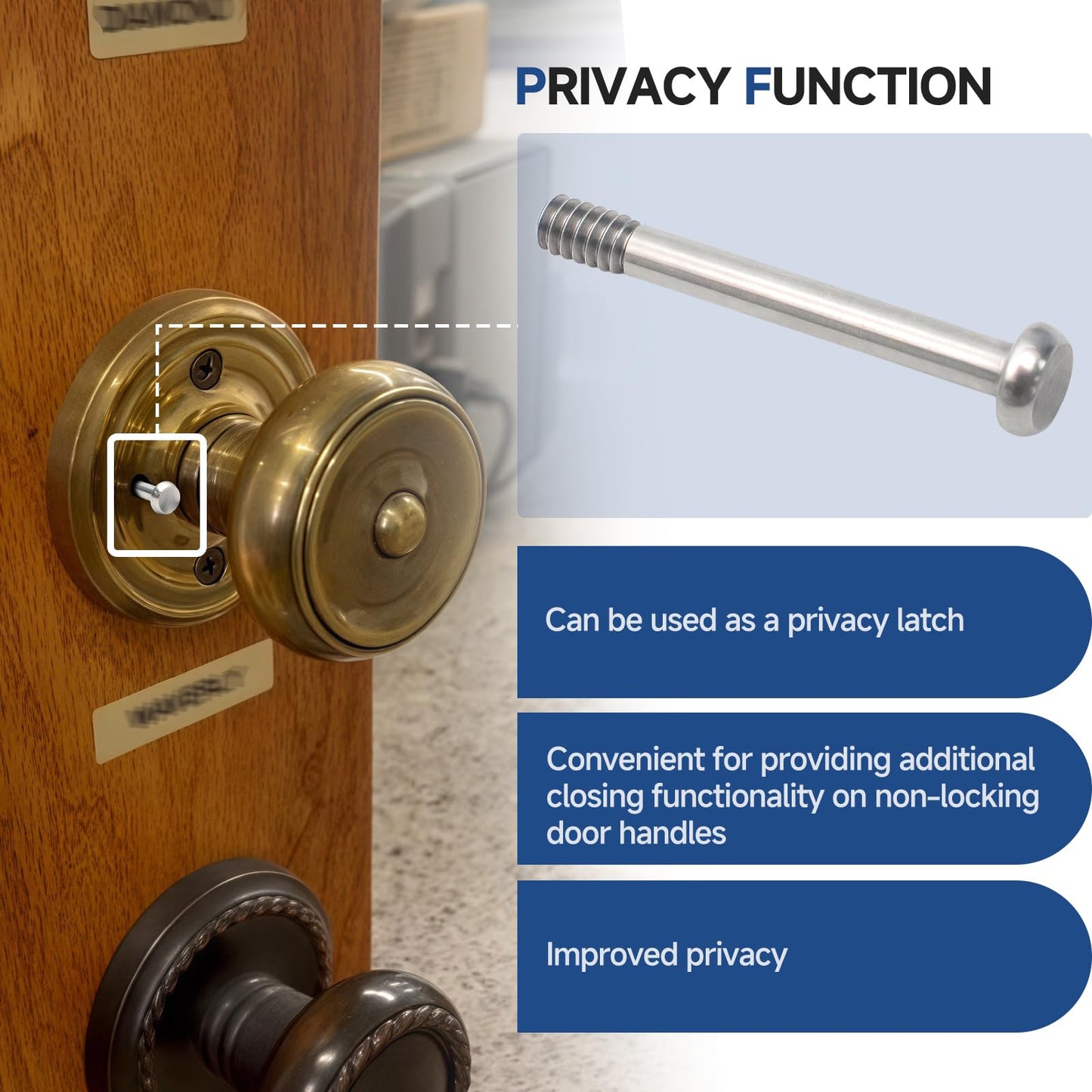 Numano for 2-Pack Door Handle Privacy Pin,Compatible with Emtek EMPP Closet and Hallway Doors, for with Common Door Handle (Stainless Steel)