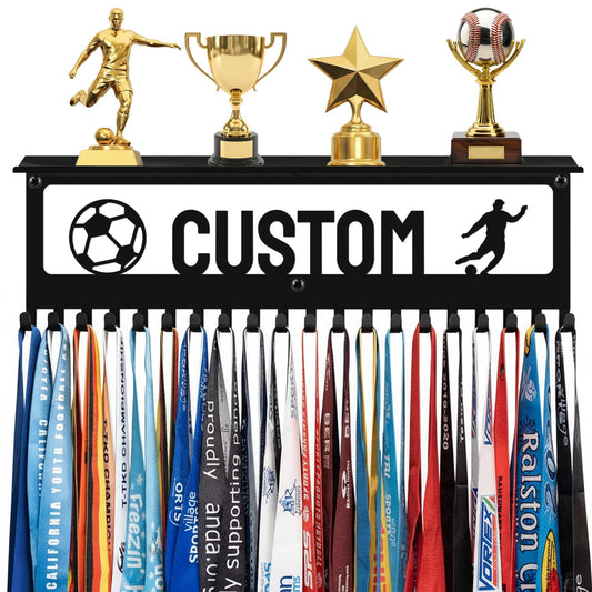 Tegik Personalized Medal Hanger Display, Custom Metal Medal Holder