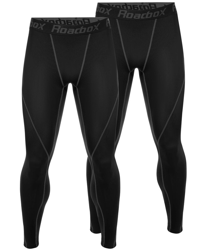 Roadbox Men’s Compression Pants Running Tights, Performance Sports Workout Leggings, Athletic Base Layer for Gym Basketball