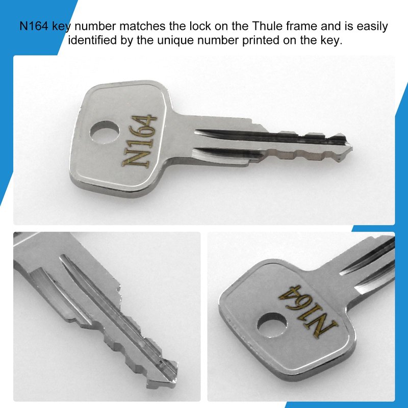 VIDABTE N164 Car Rack Keys,Thule Car Rack Replacement Key for Yakima and Ski,Roof,Cargo Box,Crossbars and Carrier Racks-Codes N164 [2 pcs]