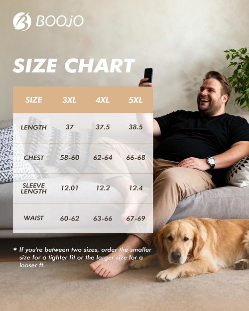BOOJO Men's Big and Tall Shirts - Moisture-Wicking Short Sleeve Workout T-Shirts (3XL-5XL)
