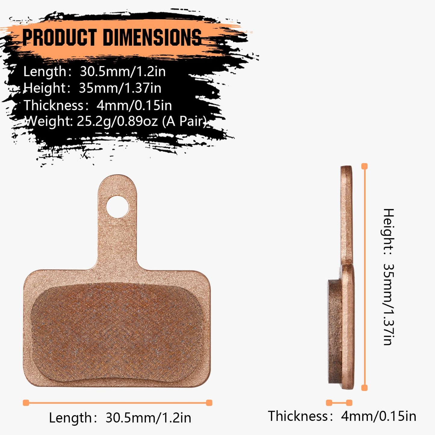 Zacro Bike Brake Pads, 2 Pairs Semi-Metalli Bicycle Disc Brake Pads Fit for Tektro Shimano TRP Br-M575 B01s Mt200 M525 M515 T615 T675 M505 M495 M486 M485, Mountain MTB Ebike Brake Pads Replacement