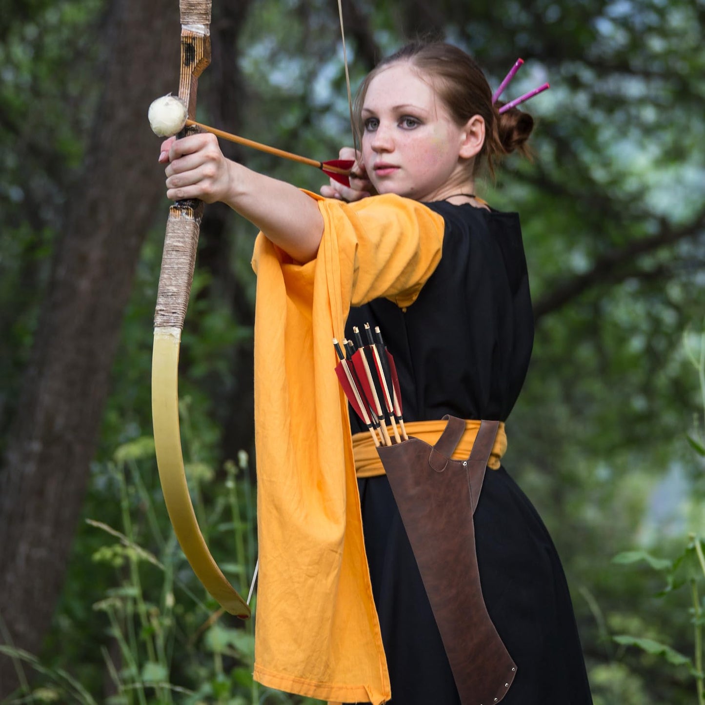Eccliy Leather Hip Quiver for Arrows Archery Hunting Quiver Arrow Holder Handmade Archer Accessories for Shooting Targeting, Training