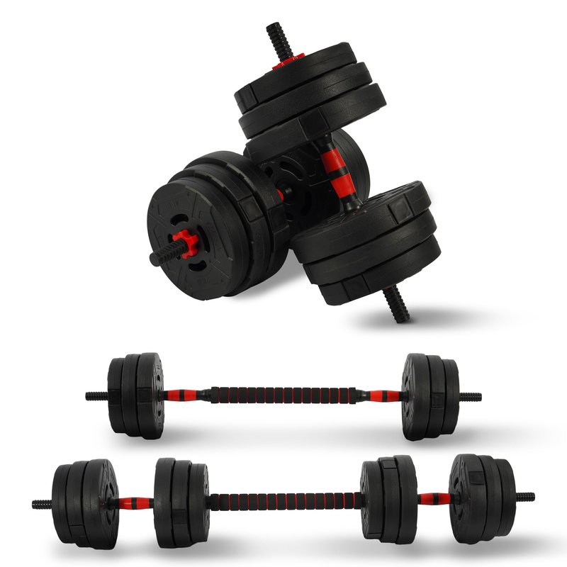 Fitvids Multi-Functional Changeable Dumbbell and Barbell Kettlebell Set with Adjustable Weights, 60LBS, 2 in 1