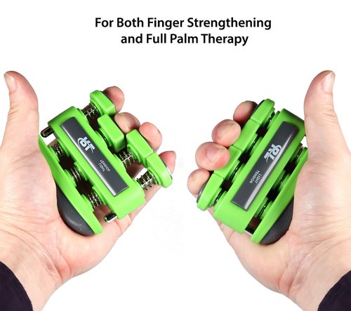 Finger Strengthener, Forearm and Hand Exerciser & Strengthener, Workout Equipment for Musician, Rock Climbing and Therapy, Hand Strengthening Rehab - Light Medium 2Pack