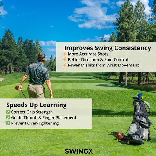 Golf Grip Trainer, Golf Grip Training Aid, Golf Club Swing Training, Snap On Grip Trainer to Improve Hand Position