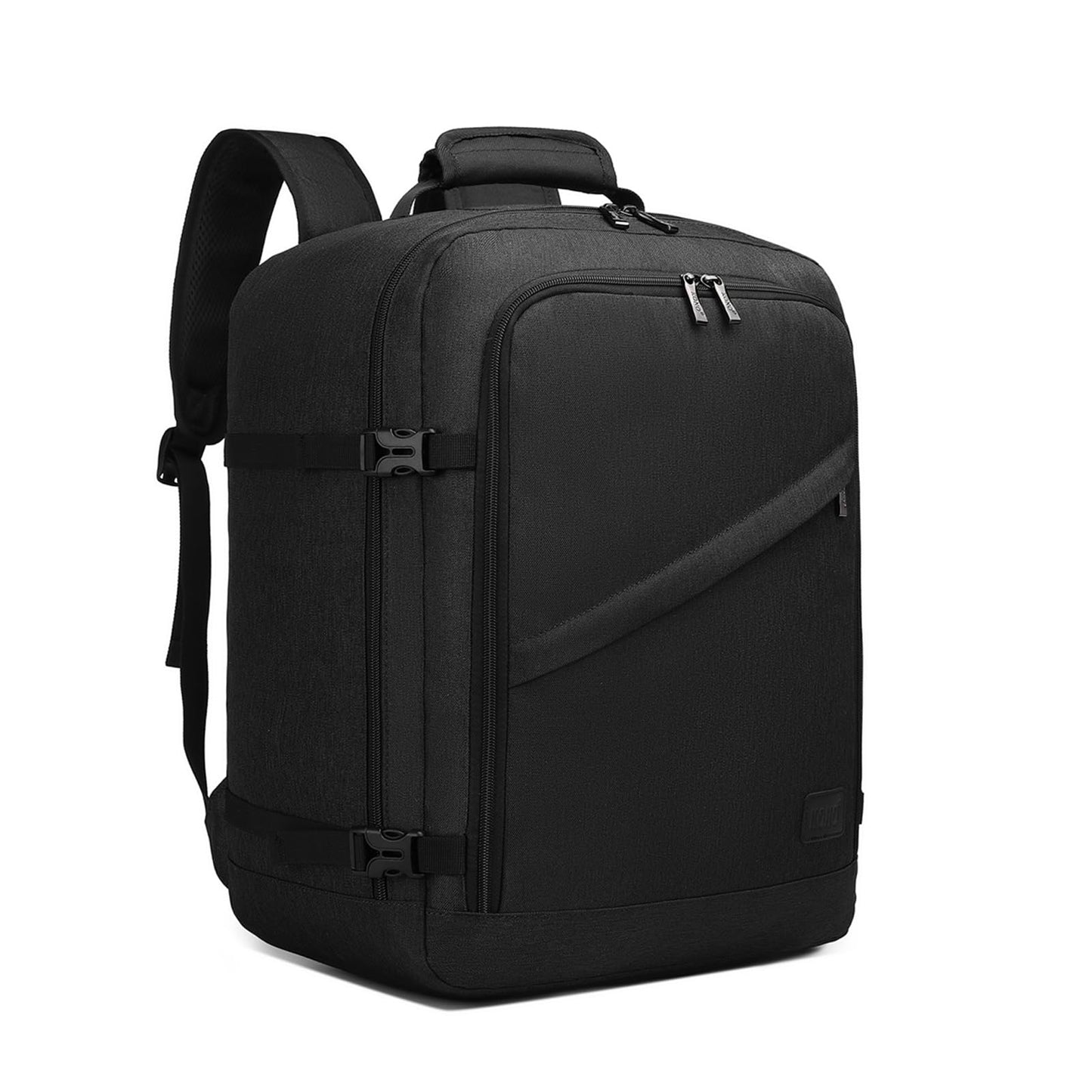 Kono Carry on Backpack, 18" Airplane Approved Under Seat Travel Backpack for Men and Women, Waterproof Lightweight Daypack for Flight 30L (Black, Medium)