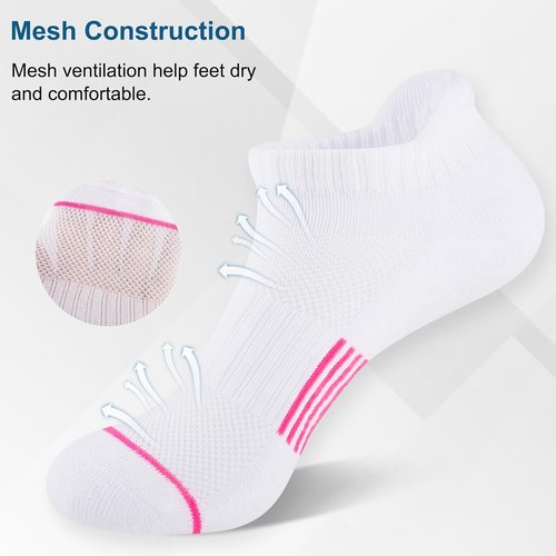Heatuff Women's Ankle Running Socks - Cushioned Anti-Blister Design | 7 Pairs Low Cut