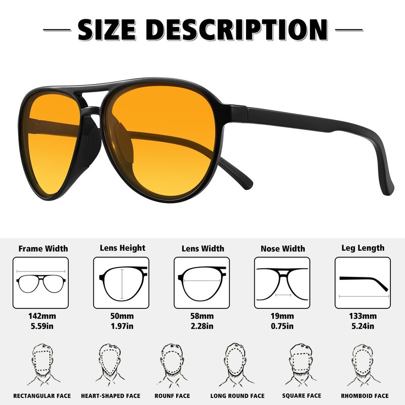 STORYCOAST Polarized Aviator Sunglasses for Men Women Classic Retro Aviators Sports Driving Running Sun Glasses 3Pack-Black+Tortoise Brown+Black Orange Yellow