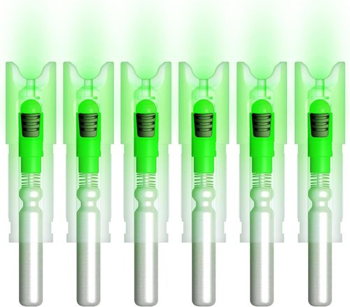 Lighted Nocks for Crossbow - ON/OFF Switch for Archery Hunting - .300 Inside Diameter | 6 Pack