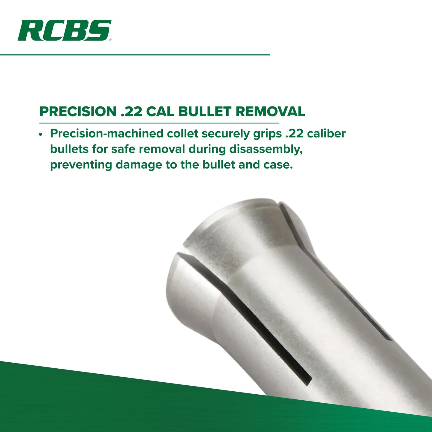 RCBS, Bullet Puller Collet, .22 Caliber, Silver