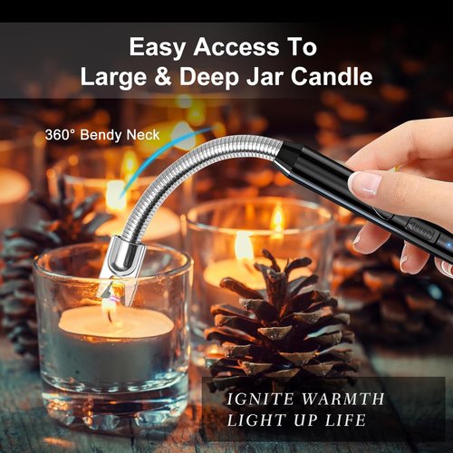 KTEBO Plasma Arc Electric Lighters - Rechargeable USB Long Reach for Candles & BBQ | Windproof Design (2 Pack)