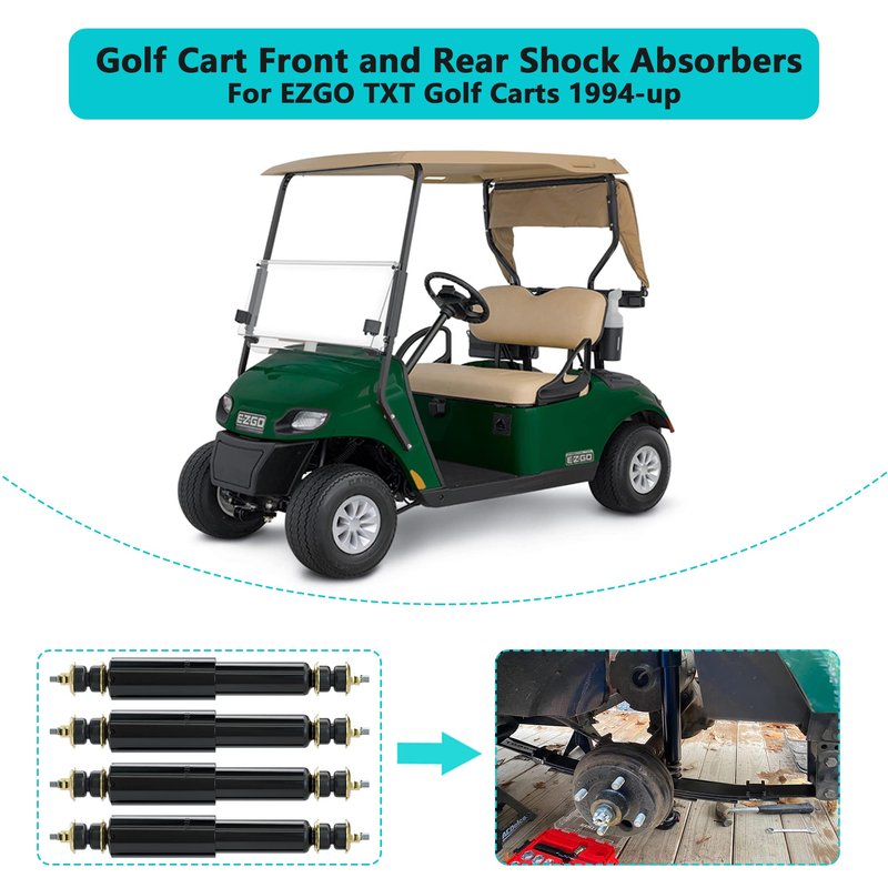 10L0L Golf Cart Shocks for EZGO TXT Front and Rear Shocks Absorbers 1994-Up Gas & Electric Models, Replaces OEM #76418-01, 70928-G01 Nivel Part #5006-4 PCS