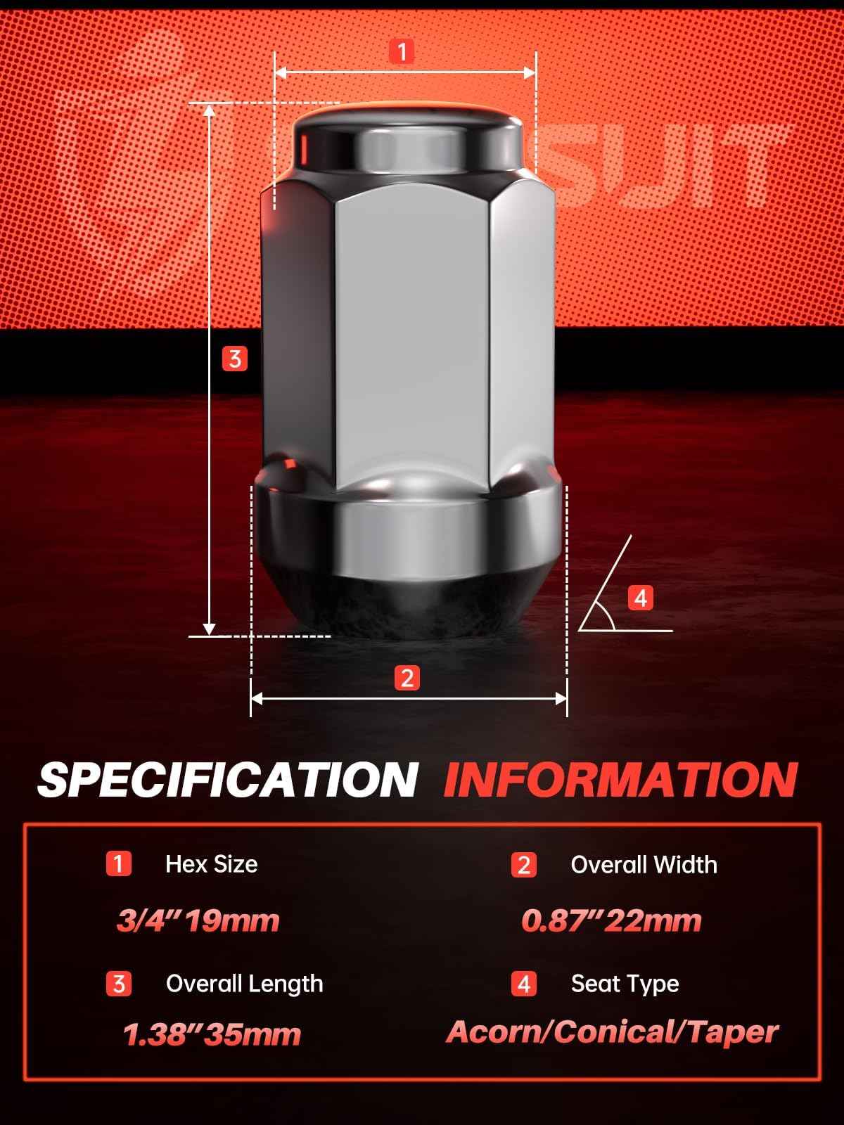 Sposuit M12x1.5 Lug Nuts - Replacement for 2006-2017 Jeep Compass, 2007-2017 Jeep Patriot - Closed End Chrome Lug Nut(20 Pcs)