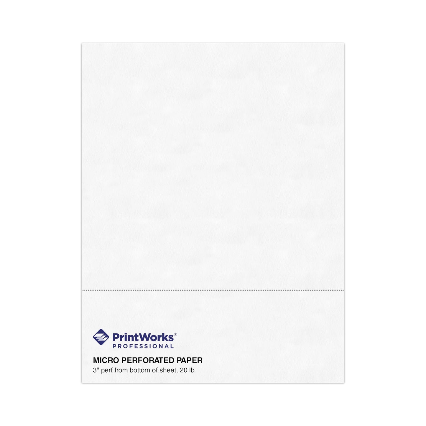 PrintWorks Professional 3" Horizontal Perforated Paper 8.5” x 11” - Perfect For W-2, 1099, & Statement Use - Made in the USA - 500 Sheets - 20 lb - Printer Compatible - White (04167)