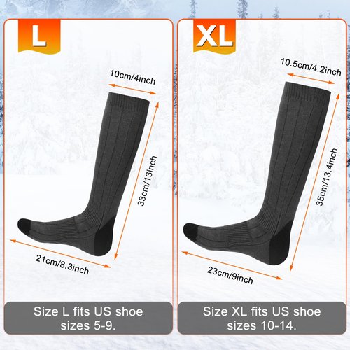 Netraty Heated Socks for Women Men, 8000mAh Rechargeable Battery Foot Warmer Hiking Socks Up to 10 Hours, APP Controlled Electric Heated Socks with 4 Heating Levels for Camping Skiing